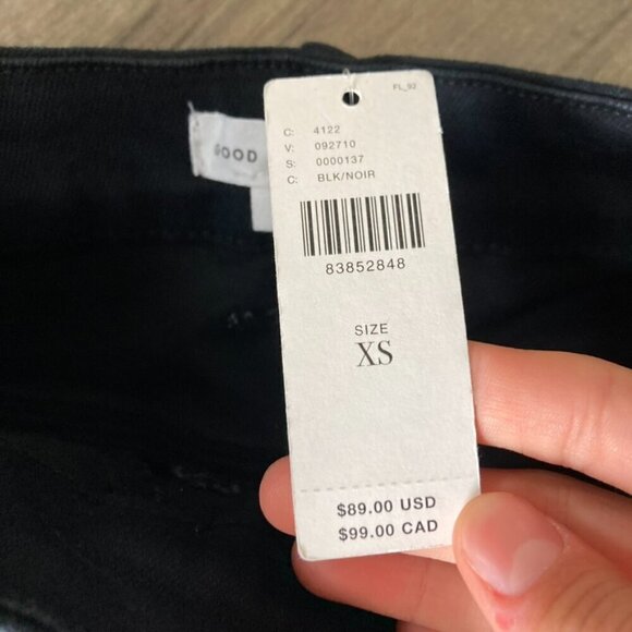 NWT Anthropologie Good American Good Legs Flare Jeans Black Sz XS - Picture 6 of 8